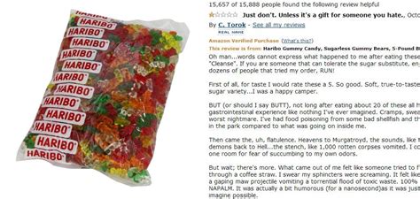 Sugarless Haribo Gummy Bear Reviews On Amazon Are The Funniest Thing ...