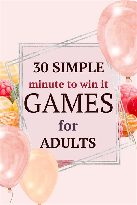 Minute to Win It Games for Adults Group Activities For Adults, Fun ...