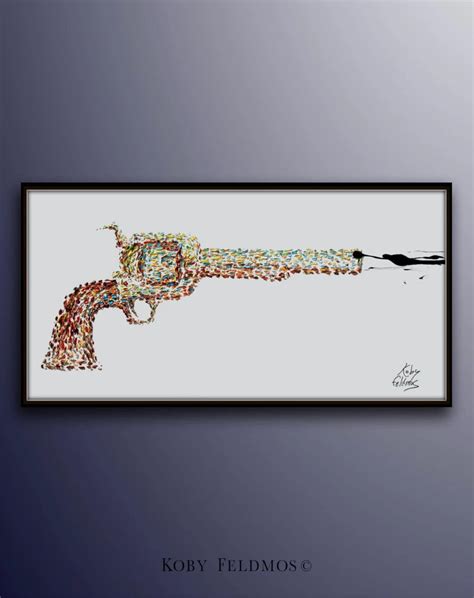 Shooting Gun 55 Pop Art style, thick oil paint impasto style modern Art ...