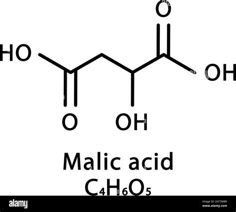 Structure moléculaire de l'acide malique.Formule chimique du squelette ...