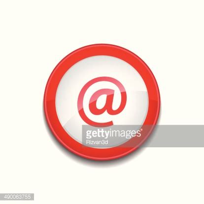 At The Rate Sign Circular Red Vector Button Icon Stock Vector | Royalty ...