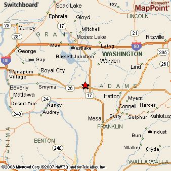 Othello, Washington Area Map & More