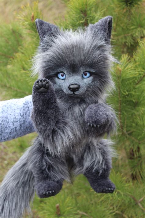 Gray Wolf Realistic Animal Plush Puppy Poseable Doll TO ORDER - Etsy UK