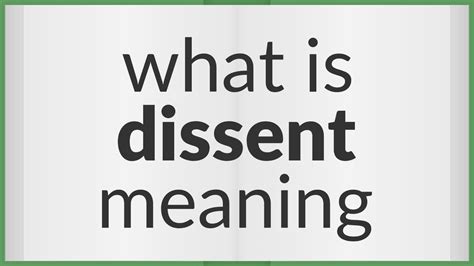 Dissent | meaning of Dissent - YouTube