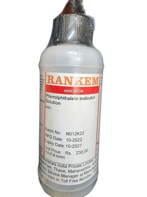 Phenolphthalein Indicator Solution 125 ML, Grade: Lab Grade at Rs 130 ...