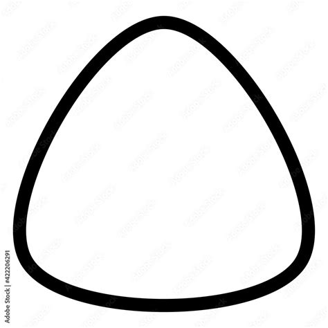 Rounded triangle contour, outline shape. Soft, smooth design element ...