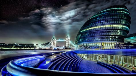 City Hall At Night London, United Kingdom UHD 4K Wallpaper - Pixelz.cc