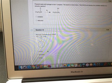 Solved propanol reacts with hydrogen to form 1-propanol. the | Chegg.com