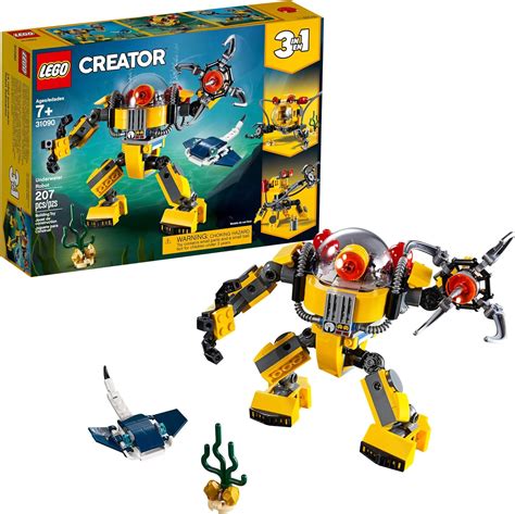 Amazon.com: LEGO Creator 3in1 Underwater Robot 31090 Building Kit (207 ...