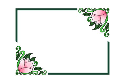 Ornament border Design with Flora And Pink Flower Theme 13078289 PNG