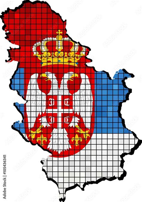 Serbia map with flag inside - Illustration, The national flag & map of ...