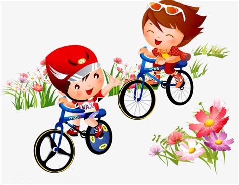 Bicicleta De Los Niños De Dibujos Animados De Flores PNG , Moto Clipart ...