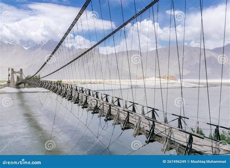 Old Saling Bridge Over Shyok River, Khaplu Stock Image - Image of ...