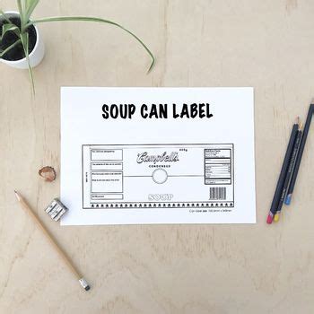 Andy Warhol Soup Can Label (A4) Pop Art - Correct Tin Dimensions Andy ...