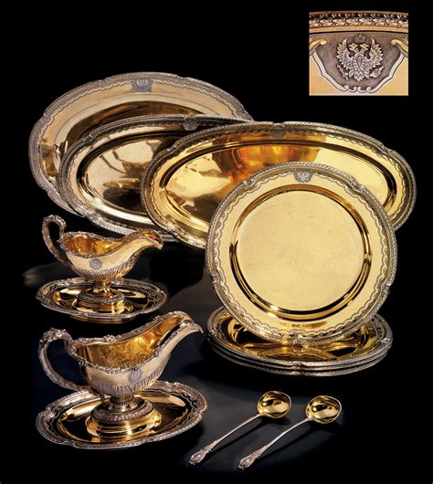 A Group of Silver-Gilt Plates and Serving Pieces from the Orloff ...