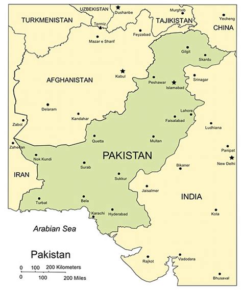 Pakistan PowerPoint Map, Major Cities and Capital - MAPS for Design