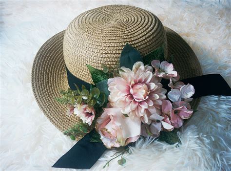 Soft Pink Flower Straw Hat, Festival Hat, Tea Party Hat, Kentucky Derby ...