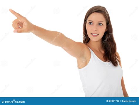 Teenage Girl Pointing with Finger Stock Photo - Image of confident ...