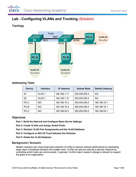 6.2.2.5 Lab - Configuring VLANs and Trunking - solution - Lab ...