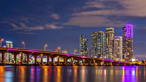 Download Beautiful aerial view of Miami skyline Wallpaper | Wallpapers.com