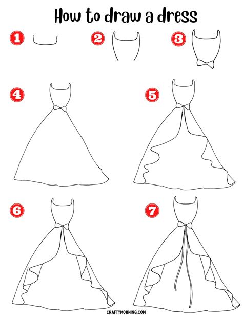 How To Draw A Dress Easy Drawing Tutorial For Kids | eduaspirant.com