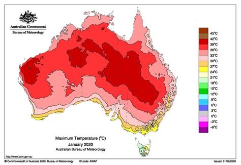 Australia maximum temperature, January 2020 in 2020 | Australia map ...