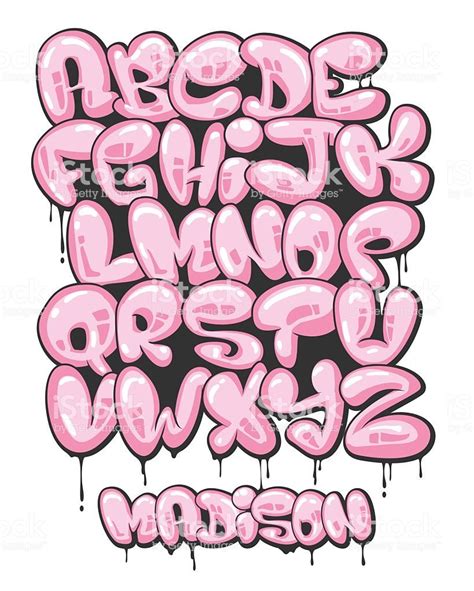 Graffiti bubble shaped alphabet set. | Graffiti, Alfabeto de grafiti ...