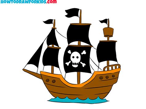 How to Draw a Pirate Ship - Easy Drawing Tutorial For Kids