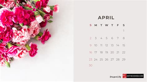 April Calendar Desktop Wallpaper | EntheosWeb