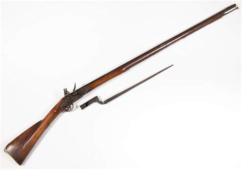 Sold Price: REVOLUTIONARY WAR FLINTLOCK MUSKET WITH BAYONET - June 6 ...