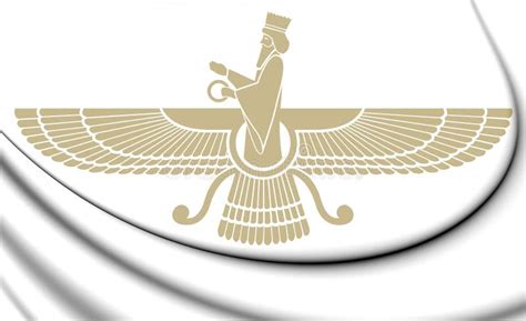 3D Faravahar symbol. stock illustration. Illustration of emblem - 124633195