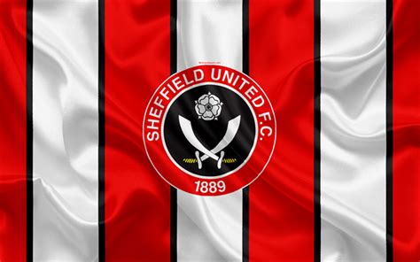 Download wallpapers Sheffield United FC, silk flag, emblem, logo, 4k ...