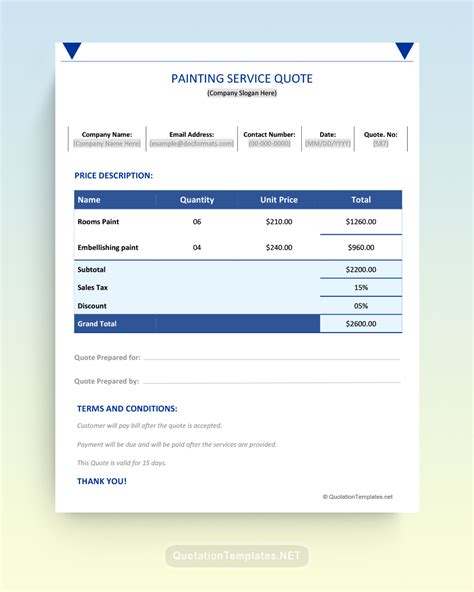 Painting Job Quotation Template