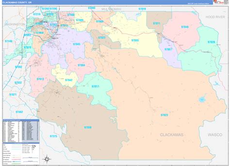 Wall Maps of Clackamas County Oregon - marketmaps.com