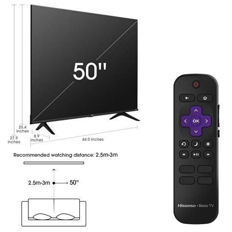 Hisense 50 Class 4K UHD LED LCD Roku Smart TV HDR R6 Series 50R6E3 ...