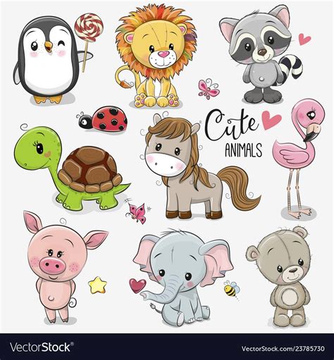 Cute Baby Cartoon Animals Drawing