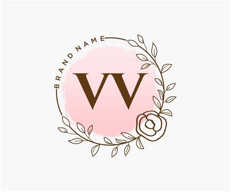 Initial VV feminine logo. Usable for Nature, Salon, Spa, Cosmetic and ...