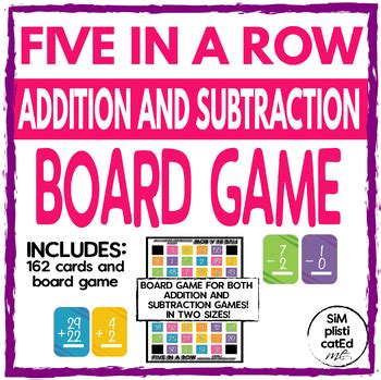 Five in a Row! The Board Game of Addition and Subtraction by ...