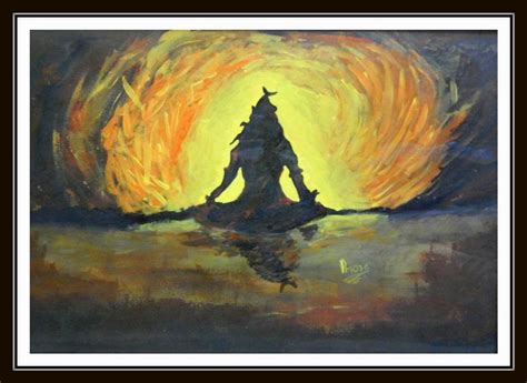 Meditating Lord Shiva - 17in X 12in (Border Framed),ART_PHME52_1712 ...