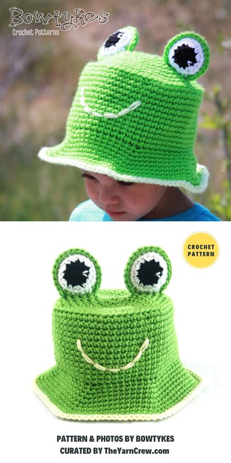 6 Cute Crochet Frog Bucket Hat Patterns - The Yarn Crew