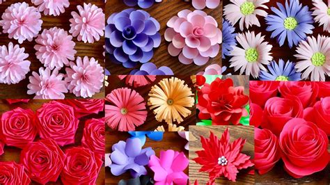 10 Simple and Beautiful Paper Flowers - Paper Craft - DIY Flowers ...