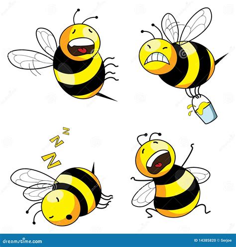 Emotion Bee Comic Character Vector Illustration | CartoonDealer.com ...