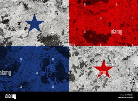 Panama flag on old wall. Patriotic grunge background. National flag of ...