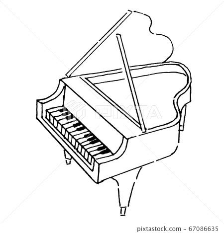 Grand piano (line drawing) - Stock Illustration [67086635] - PIXTA