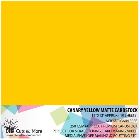 CANARY YELLOW MATTE CARDSTOCK - Die Cuts & More