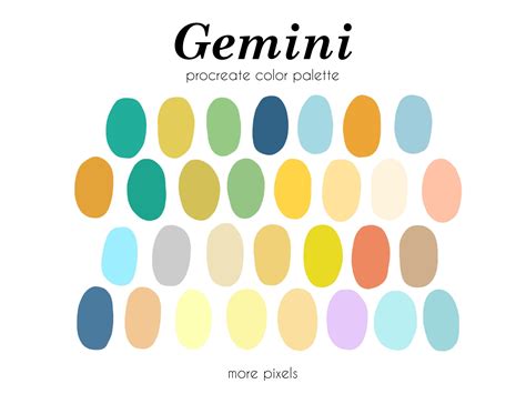 Gemini Procreate Color Palette Zodiac Color Palette Hex Ireland ...