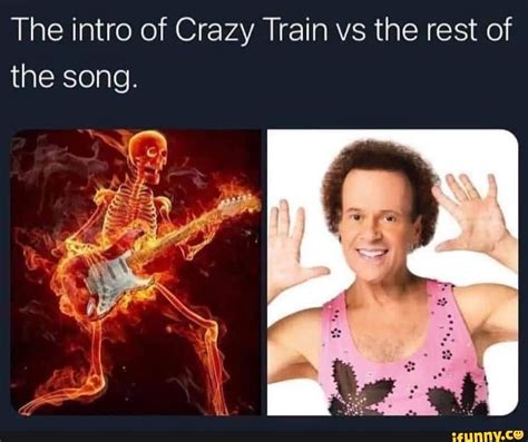 The intro of Crazy Train vs the rest of the song. - iFunny