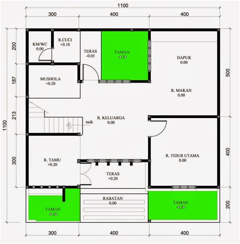 Desain Rumah Di Dalam Gang | Desain Denah Rumah Terbaru | Denah Rumah ...