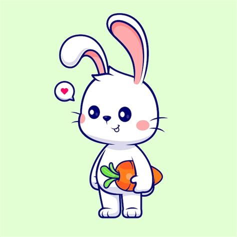 Free Vector | Cute Rabbit Holding Carrot Cartoon Vector Icon ...