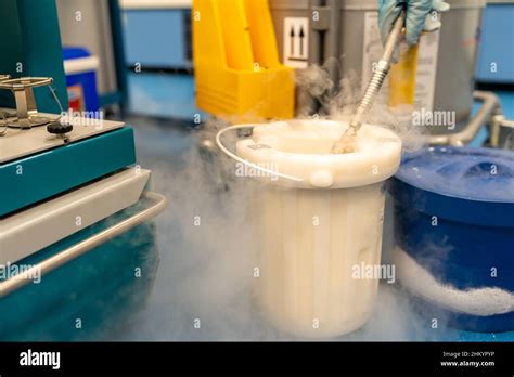 experiments in a laboratory with liquid nitrogen Stock Photo - Alamy